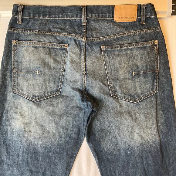 CALVIN KLEIN JEANS Men Straight Jeans size 34 Blue Mid Rise - Picture 10 of 11